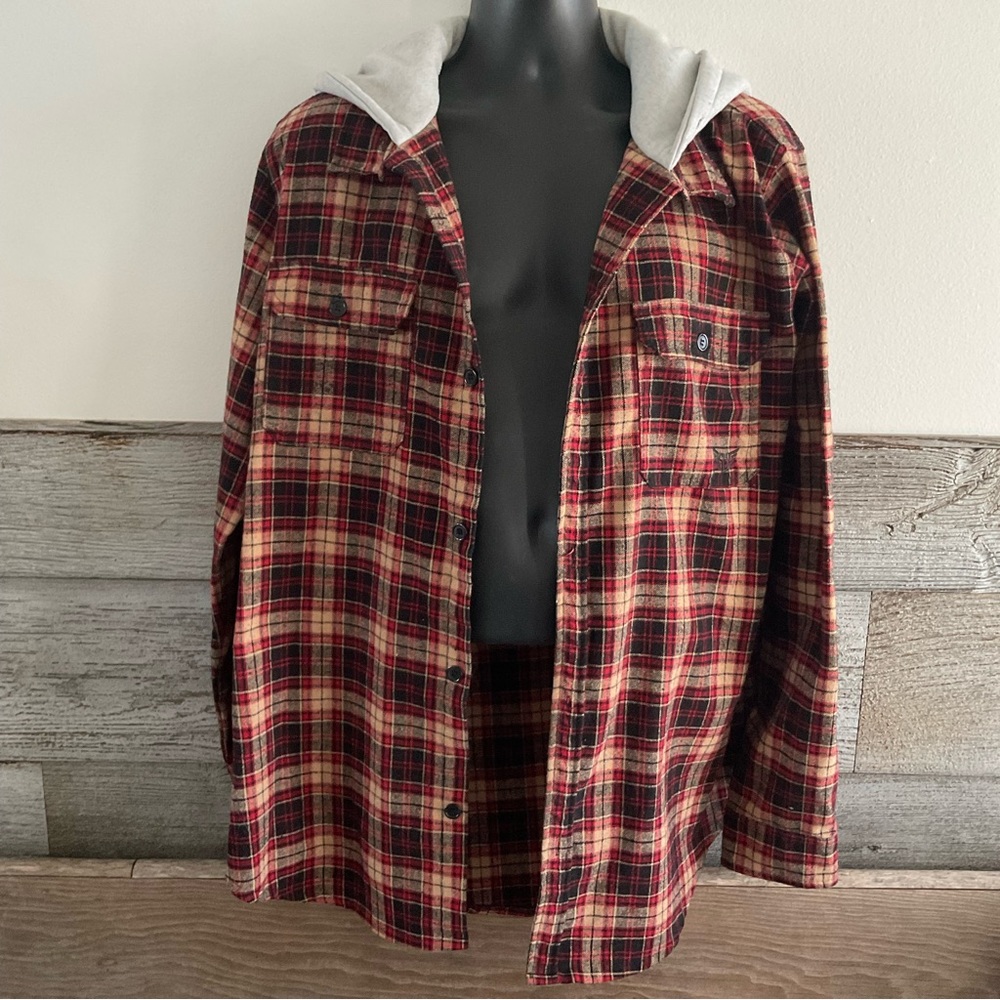Size Up wool blend hooded flannel size XL (D1)